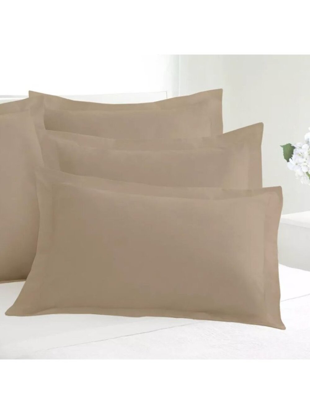 Fresh Ideas Tailored Sham Beige Standard 65% Polyester 35% Cotton 1pcs.